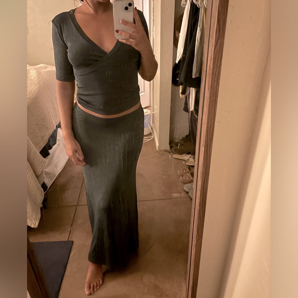 BCBG Paris Vintage Skirt and Cross Top Set